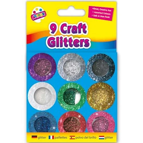 Midnight Madness Metallic Colour Glitter Pots - 9 Pack Sparkle Craft Supplies Assorted Colours Decoration Midnight Madness Metallic Colour Glitter Pots - 9 Pack Sparkle Craft Supplies Assorted Colours Decoration