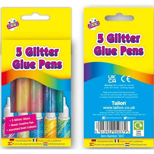 New Deals Swirl Glitter Glue Pens - 5 Pack Assorted Bright Colours Craft Art Supplies New Deals Swirl Glitter Glue Pens - 5 Pack Assorted Bright Colours Craft Art Supplies