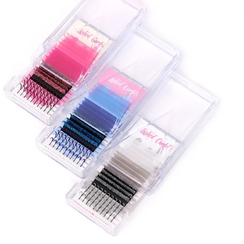 Daily Deals Color and Glitter Eye Lash Extensions Mix Trays