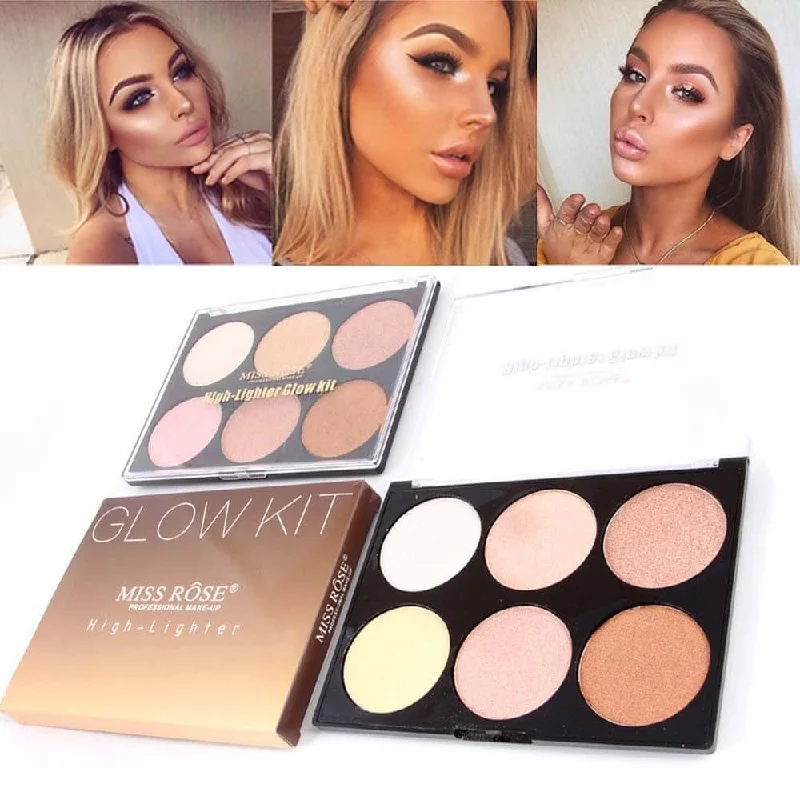 Weekend Offers That Amaze MISS ROSE 6 Color Highlighter Palette