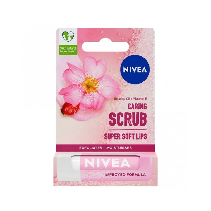 Shop and Save Nivea Caring Lip Scrub with Rosehip Oil & Vitamin E 5.5ml