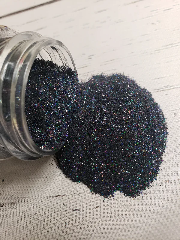 Bargain Blast Starry Night - .2mm Holographic Black Extra Fine Glitter - 2oz