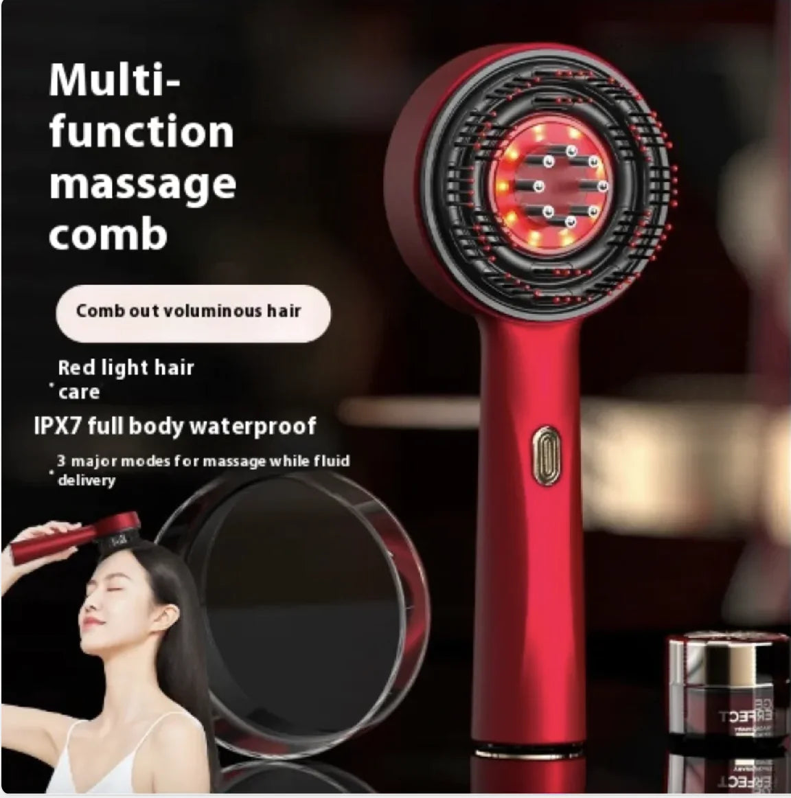 Shop and Save Electric Scalp Massage Comb – Red Light Therapy, Anti-Slip, Multi-Functional Hair Care Tool