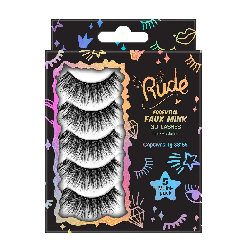 Weekend Bargains to Relish Essential Faux Mink 3D Lashes 5 Multi-Pack