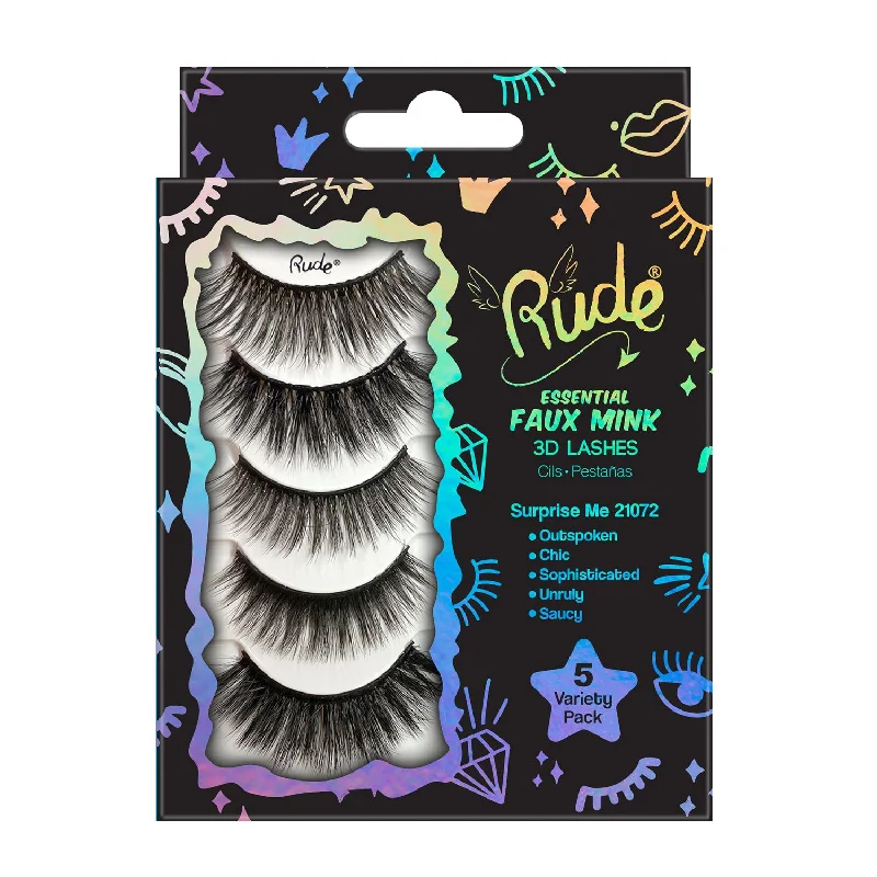Weekend Bargains to Sizzle Essential Faux Mink 3D Lashes 5 Variety Pack