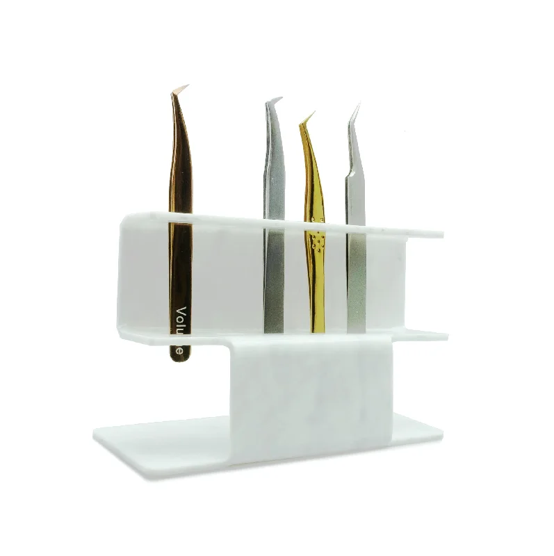 Shop and Save Lashmer Marble Acrylic Tweezer Stand
