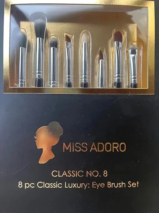 Crazy Deals Miss Adoro - 8pc Classic Luxury Eye Brush Set