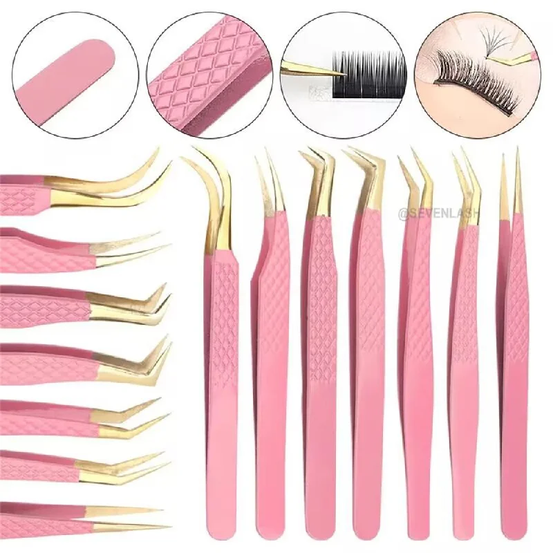 The Best Prices Pink Gold Tweezers For Lash Extension