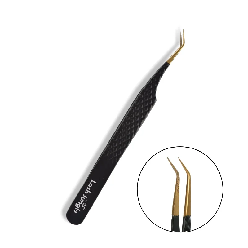 Unmissable Offer Premium Black Volume Lash Tweezers – 45°