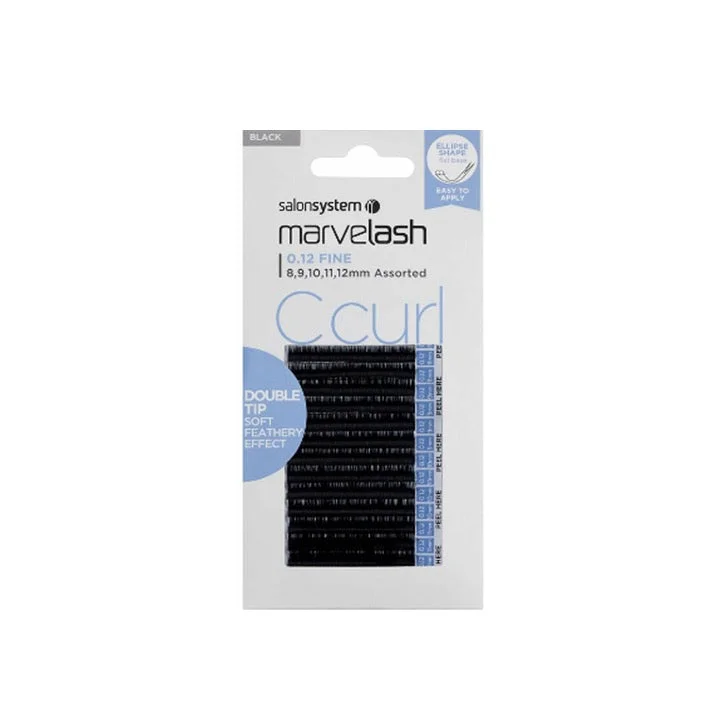 Lowest Prices This Weekend – Don't Miss Out Salon System Marvelash 0.12 Fine J Curl Individual Lashes 8-12mm Black