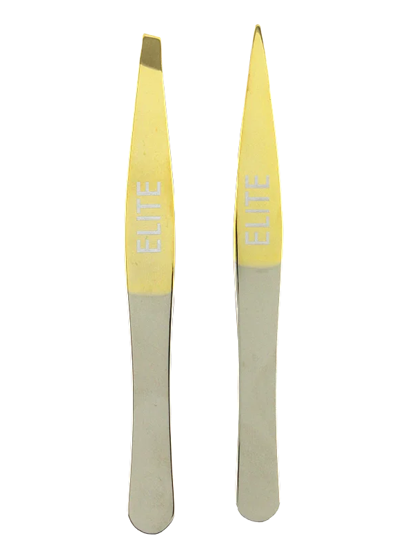Massive Deals TWO-TONE 2 PACK TWEEZERS 1 SLANTED & 1 POINTED