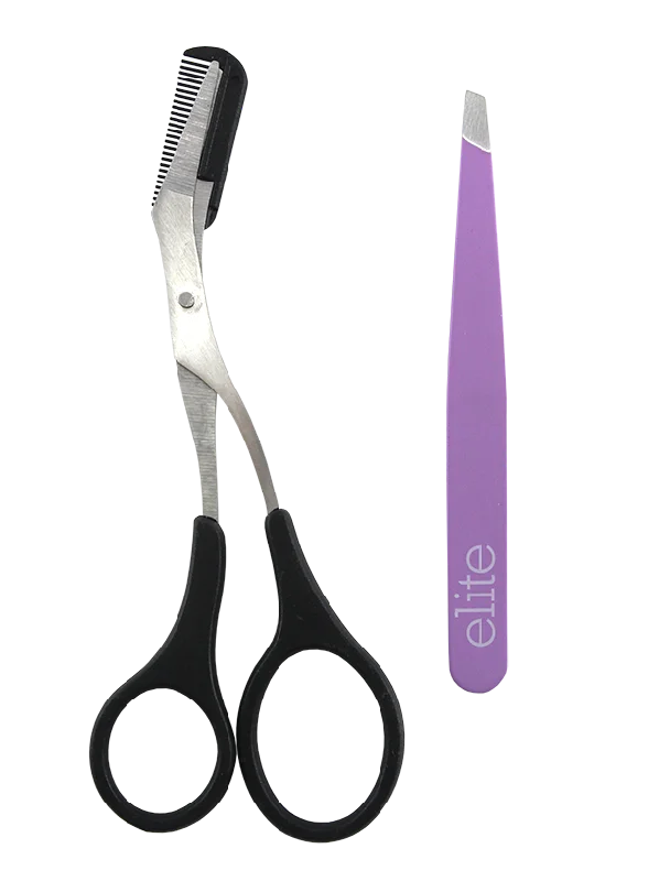 Early Access EYEBROW SHAPING SCISSORS SET  BLACK HANDLE